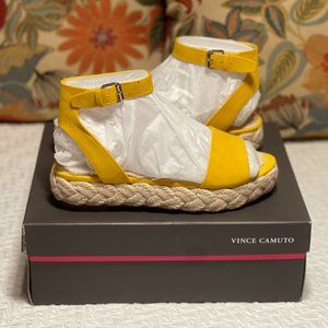 Yellow Suede Platform Sandal
